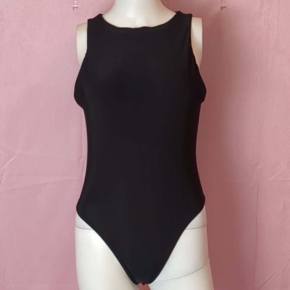 Nasty Gal the Race Is On Racerback Bodysuit in Black size 8